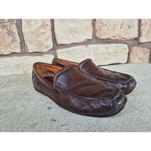 H.S. Trask Men's 11W Brown Leather Driving Loafers Slip On Brazil
